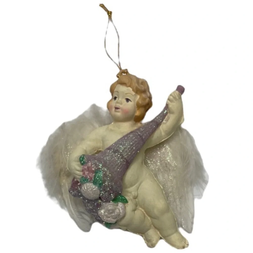 Cherub Angel Victorian Old World Rare Vintage Christmas Ornaments Decorations